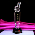 Clear Color Creative Engraving Award Promotion Thumbs up Souvenir Crystal Trophy Cup